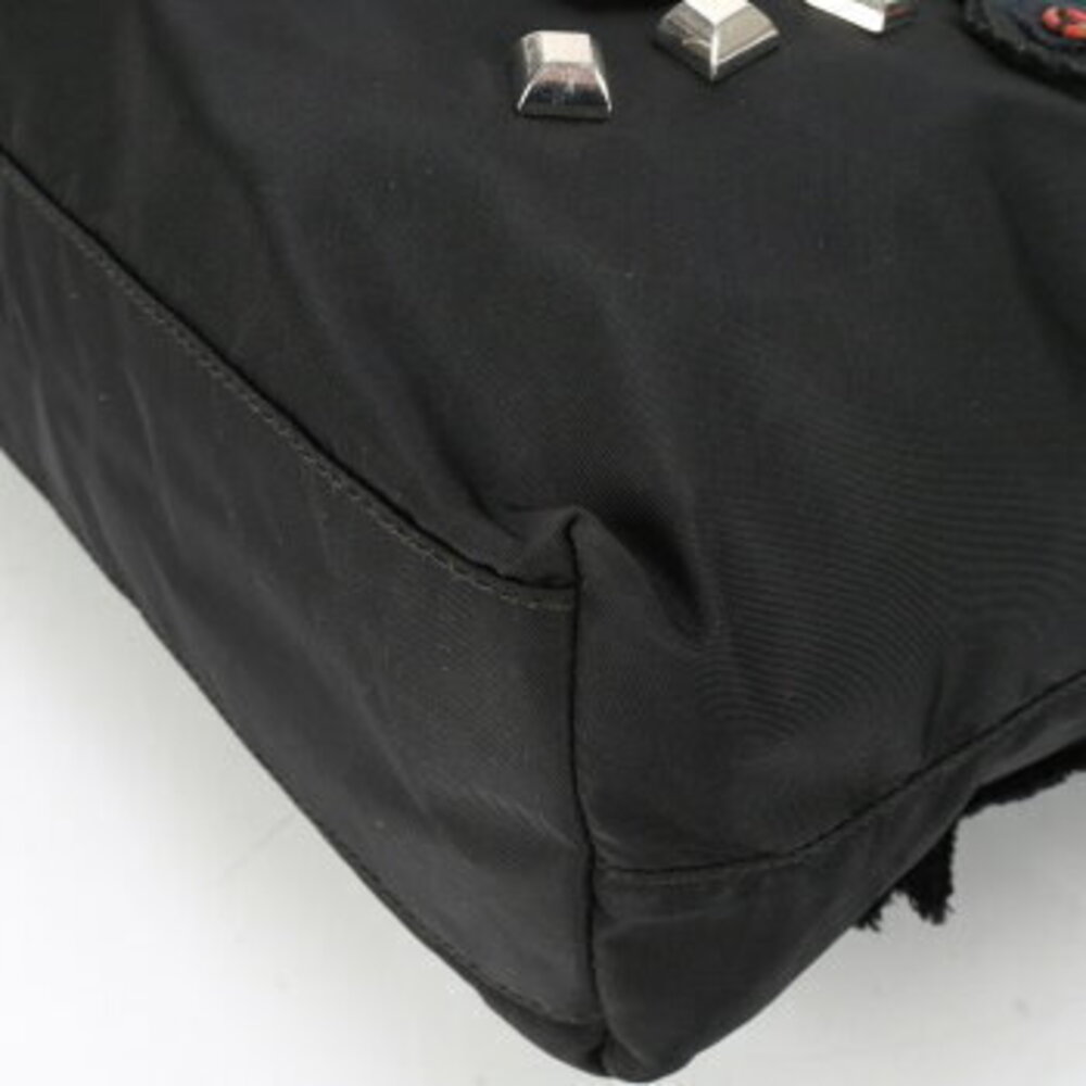 Prada Tessuto tote bag triangle logo beaded rhinestones ERE - Picture 9 of 14